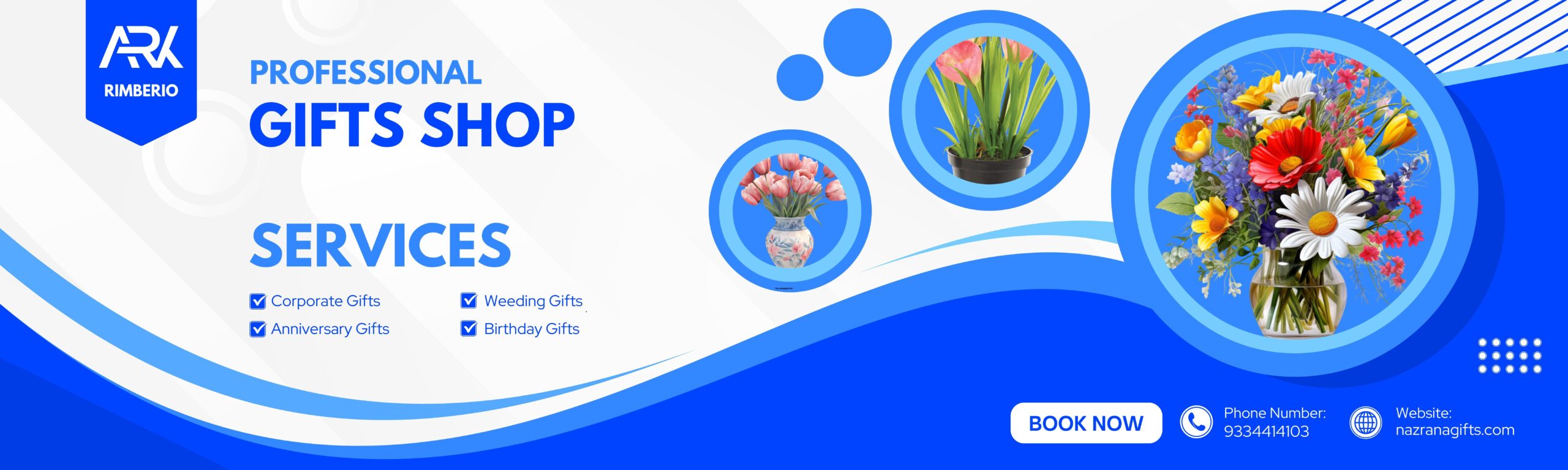 Blue Vibrant an White Modern Professional Website Development Services Banner